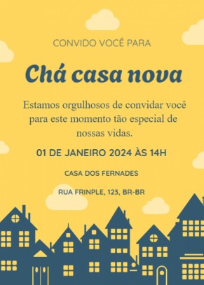  Convite Casa aberta, fundo amarelo