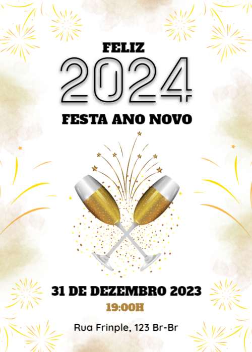 Convite Réveillon 2024, taças