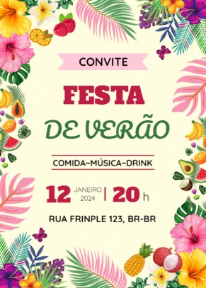  Convite Festa de verão, flores