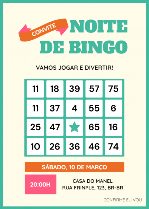  Convite Bingo