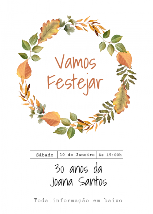  Convite Floral minimlista