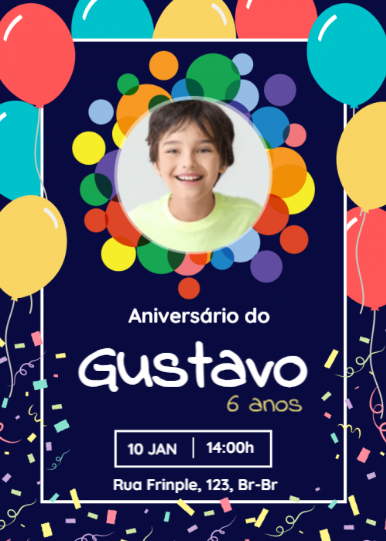 Convite Balões com foto
