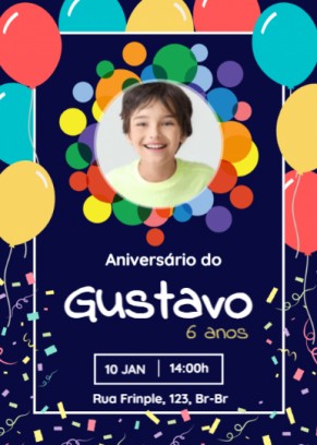  Convite Balões com foto