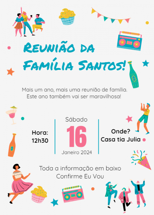  Convite Confraternização família