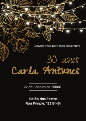 Convite Fundo preto, luzes, feitio canto