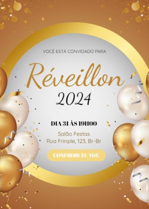  Convite Ano novo, balões