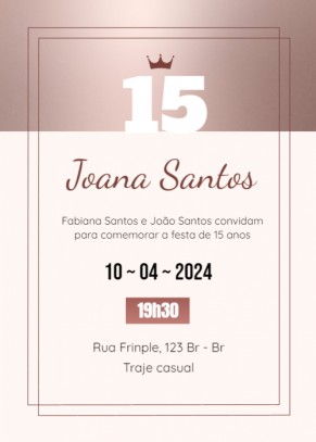  Convite Festa 15 anos, topo rosa
