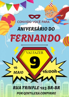  Convite Super homem