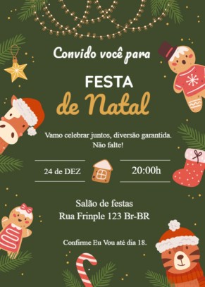  Convite Natal com bonecos