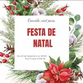  Convite Natal florido