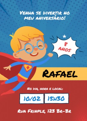  Convite Super menino criança