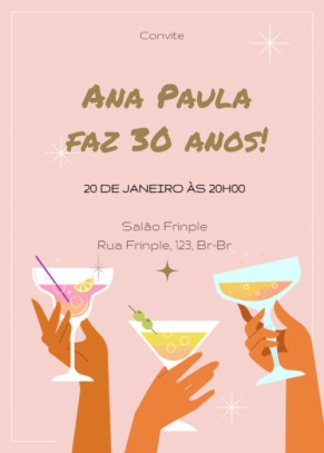  Convite Taça de bebida