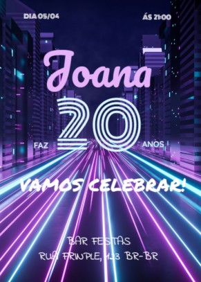  Convite Fundo neon, cidade