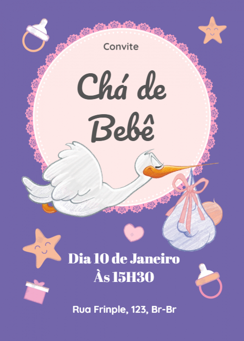  Convite Cegonha, bebê