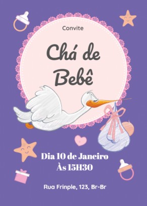  Convite Cegonha, bebê