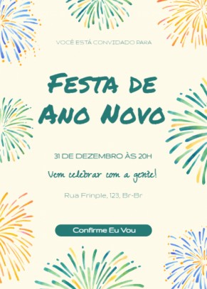  Convite Réveillon, letra verde