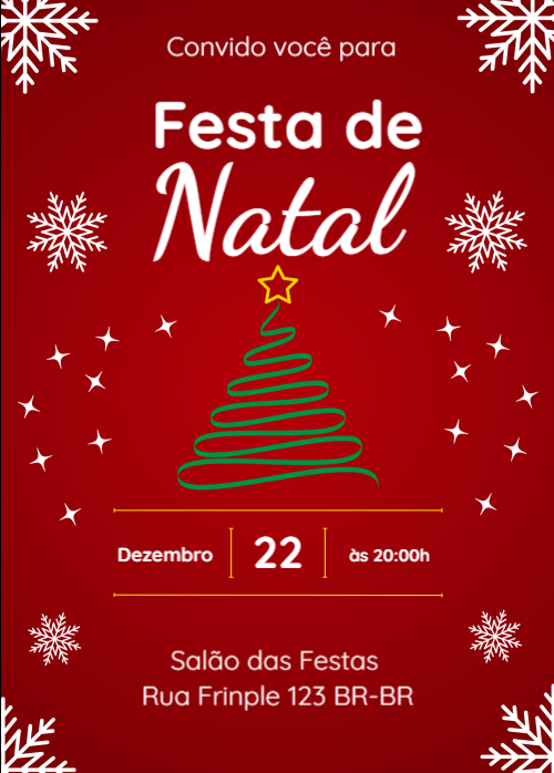 Convite Natal com árvore