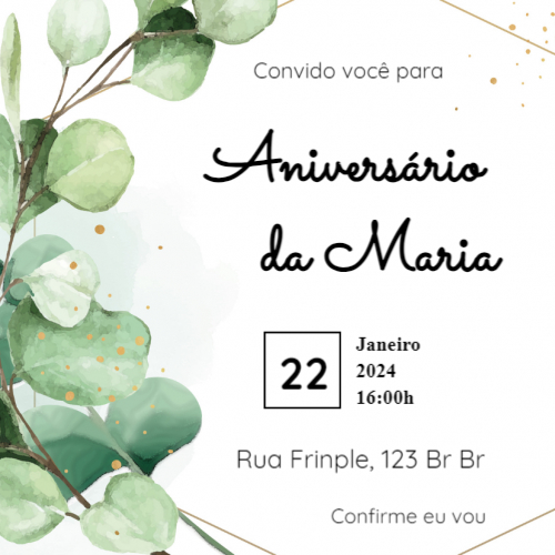  Convite casamento Folhas verdes