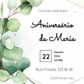  Convite casamento Folhas verdes