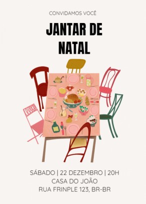  Convite jantar de natal, mesa