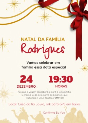  Convite Laço, reis, estrelas