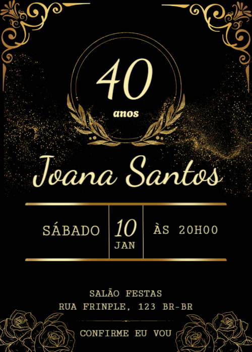 Convites de Aniversário de Adulto