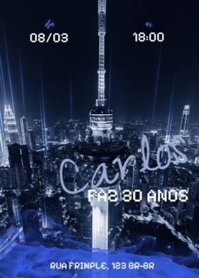  Convite Cidade, azul