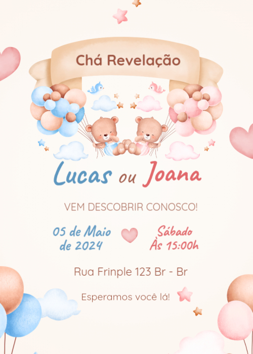 Convite de Chá de bebê