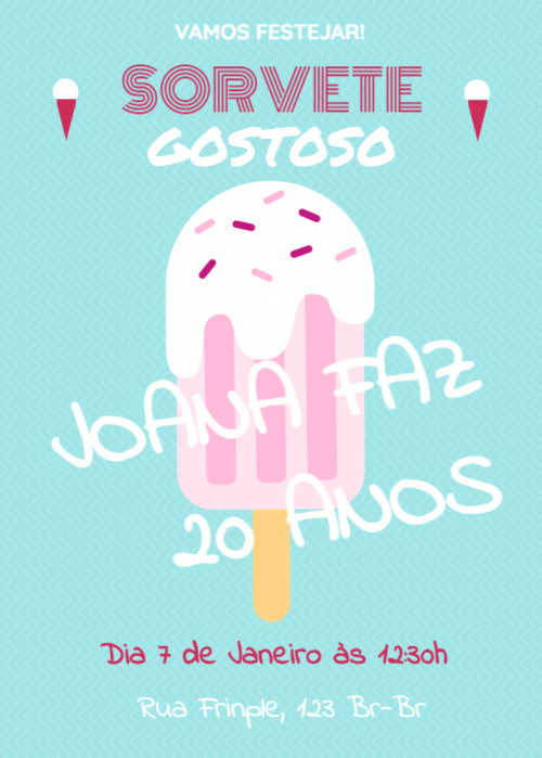  Convite Gelado, fundo azul