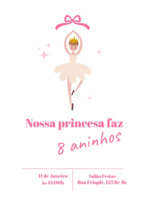  Convite Princesa bailarina